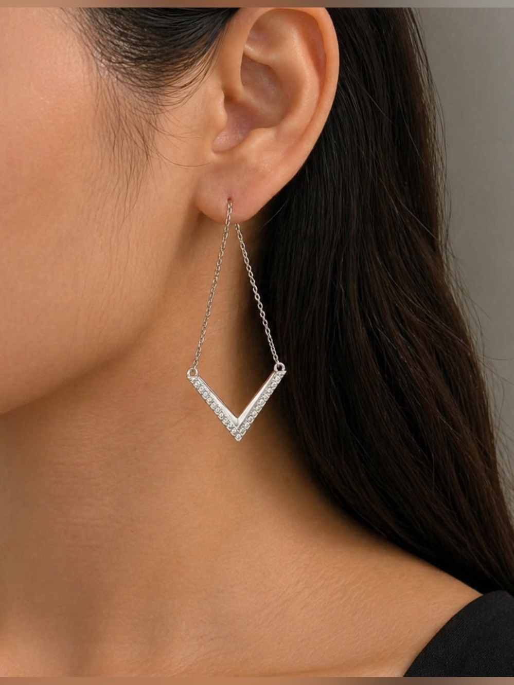 Swarovski Silver Crystal Drop Earrings